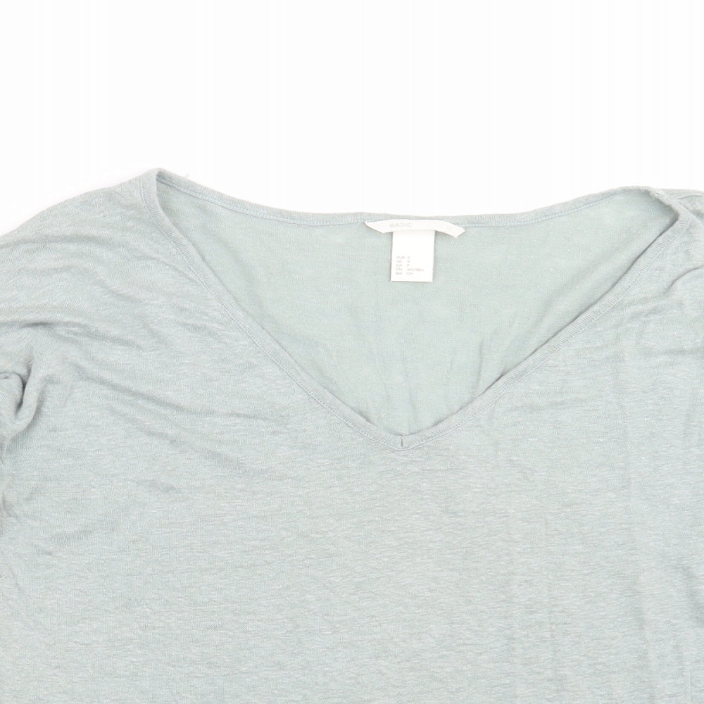Womens UK Size S H&M Green Basic T-Shirt