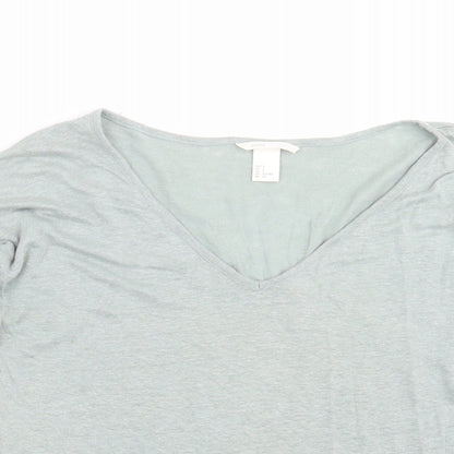 Womens UK Size S H&M Green Basic T-Shirt