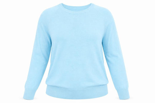 Front view of Sfera women’s blue knit jumper, size XL