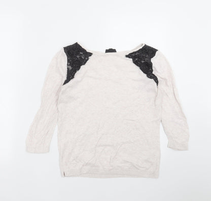Womens UK Size 10 Topshop Beige Pullover Jumper