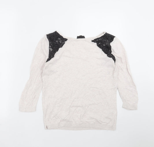 Womens UK Size 10 Topshop Beige Pullover Jumper
