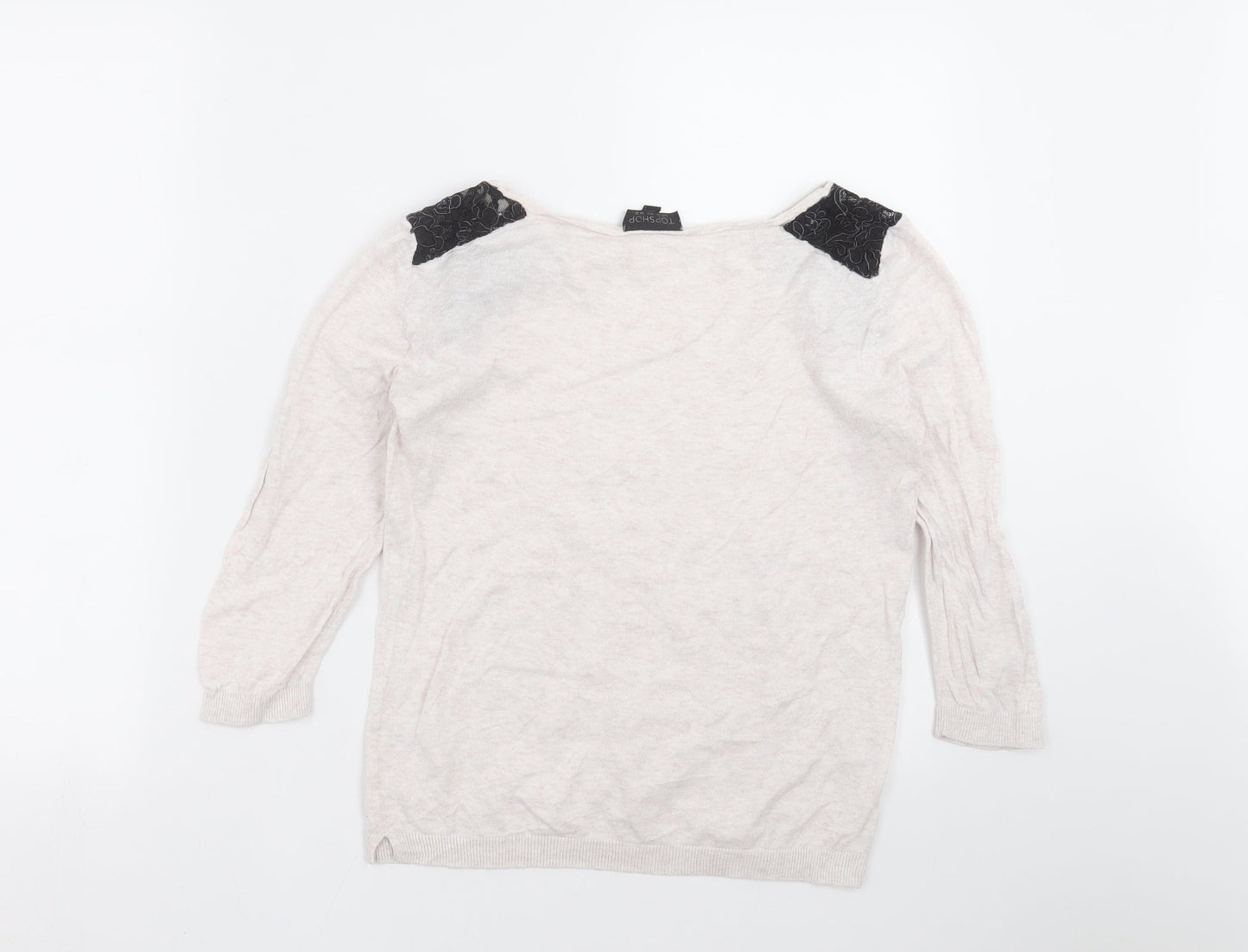 Womens UK Size 10 Topshop Beige Pullover Jumper