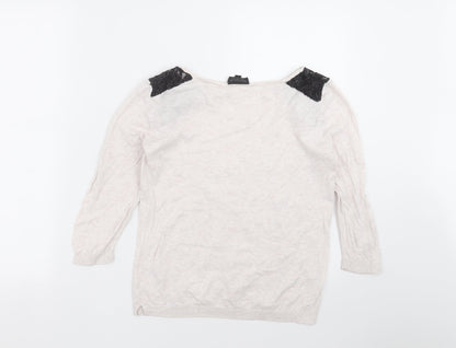 Womens UK Size 10 Topshop Beige Pullover Jumper