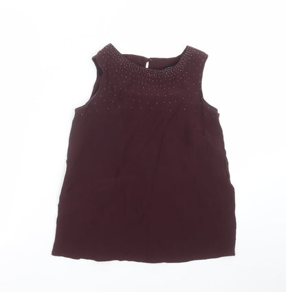 Crew Clothing Womens Purple   Basic Blouse Size 8  - beaded