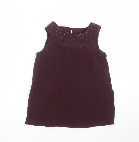 Crew Clothing Womens Purple   Basic Blouse Size 8  - beaded