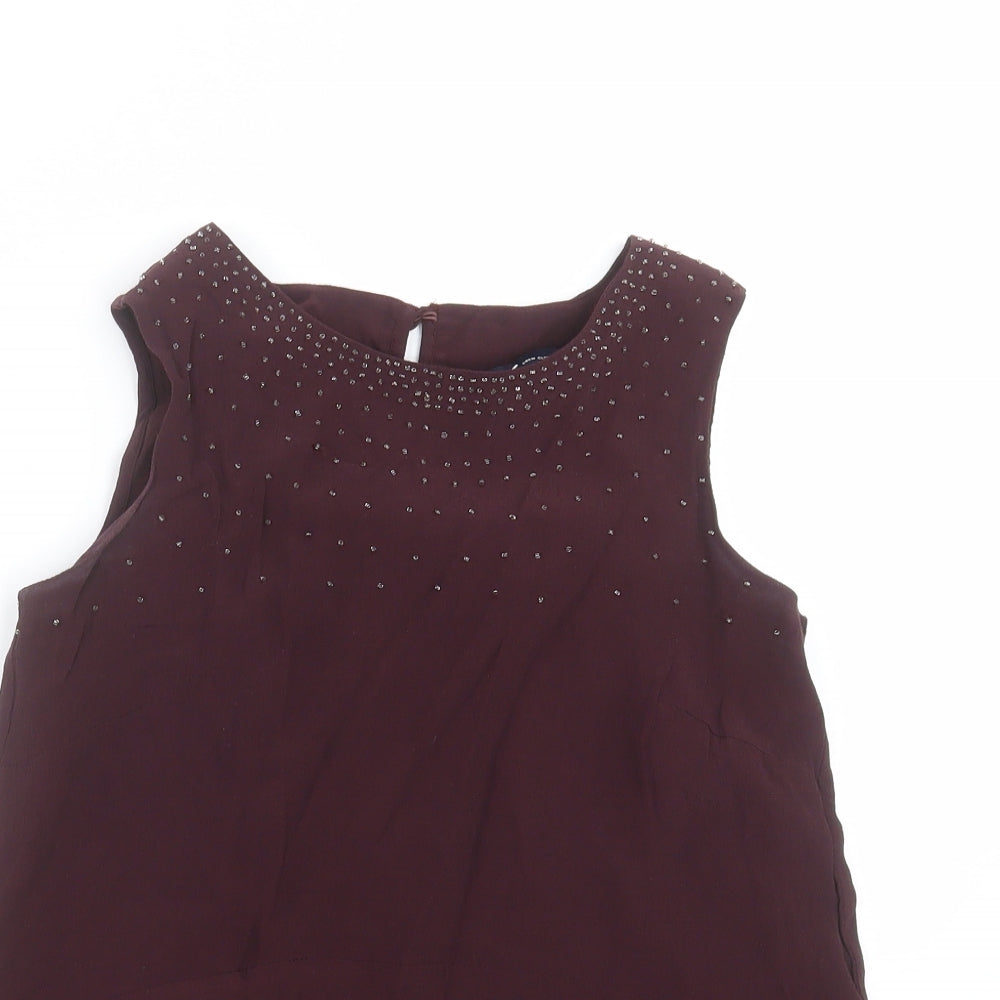 Crew Clothing Womens Purple   Basic Blouse Size 8  - beaded