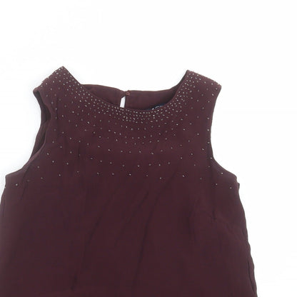 Crew Clothing Womens Purple   Basic Blouse Size 8  - beaded