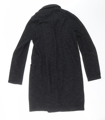 Womens UK Size 8 River Island Black Overcoat
