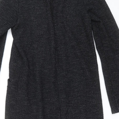 Womens UK Size 8 River Island Black Overcoat