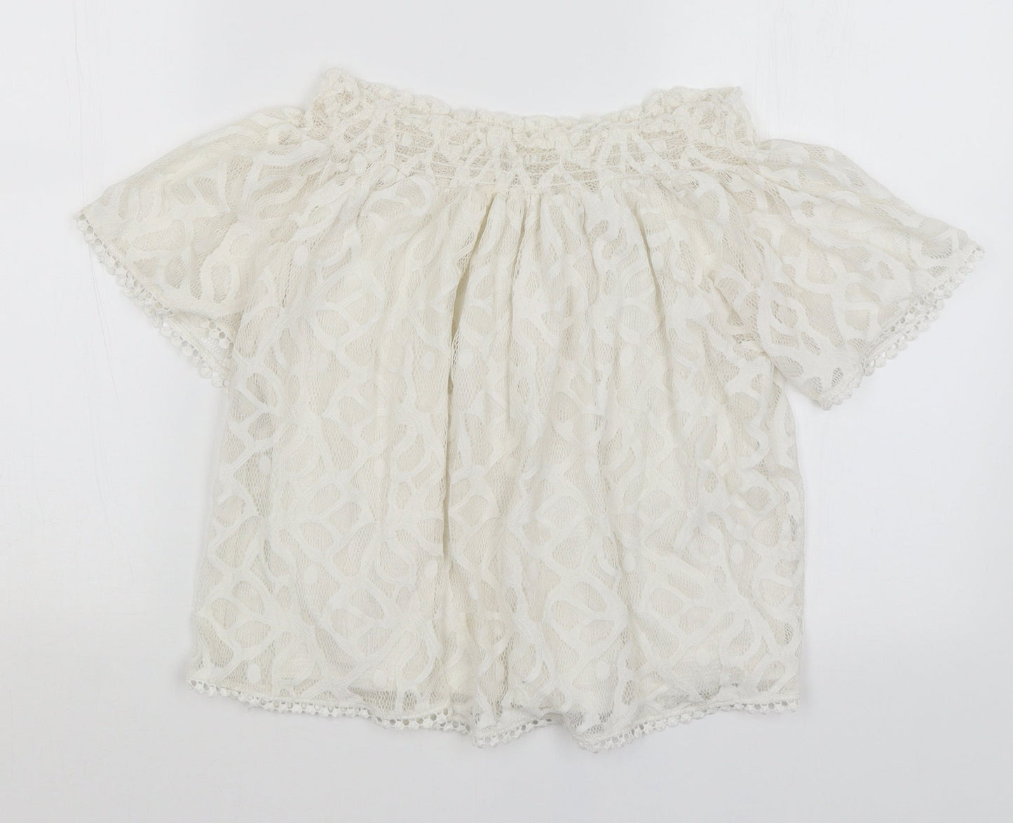 Womens UK Size 10 Preworn White Basic Blouse
