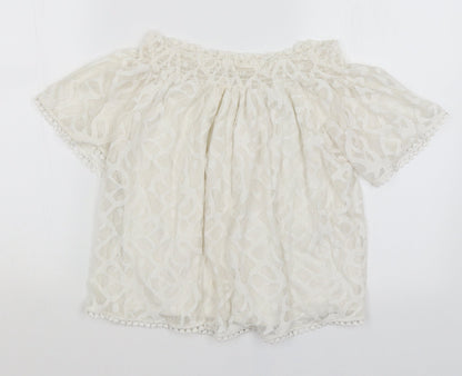 Womens UK Size 10 Preworn White Basic Blouse