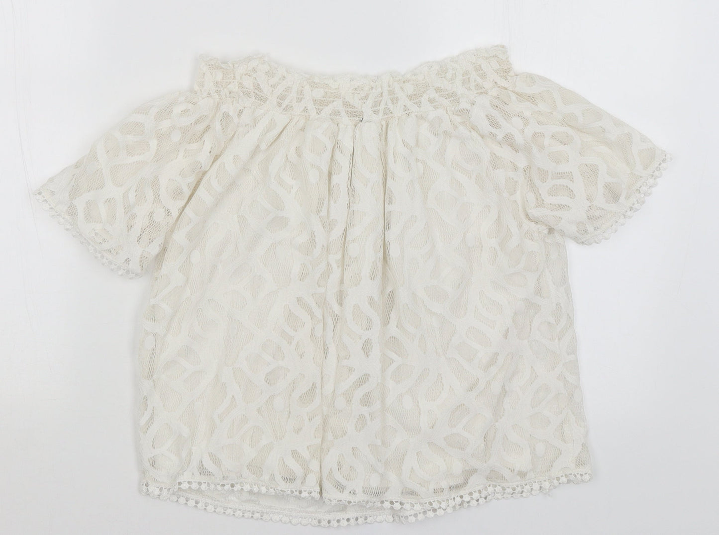 Womens UK Size 10 Preworn White Basic Blouse
