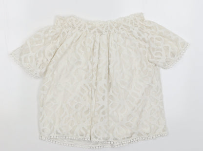 Womens UK Size 10 Preworn White Basic Blouse