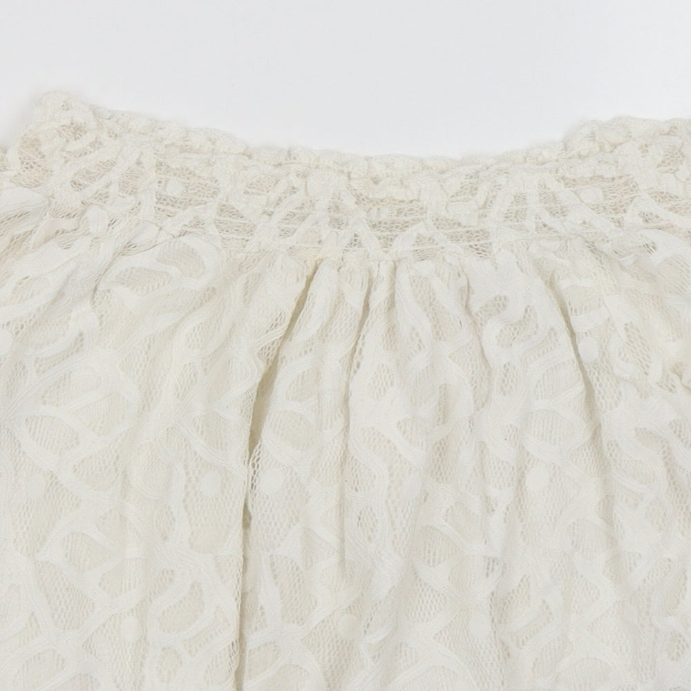 Womens UK Size 10 Preworn White Basic Blouse