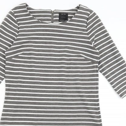 Only Womens Grey Striped  T-Shirt Dress  Size M