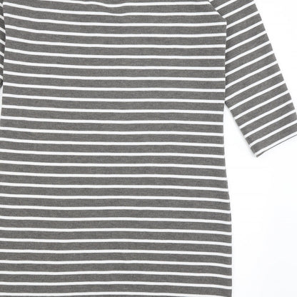Only Womens Grey Striped  T-Shirt Dress  Size M