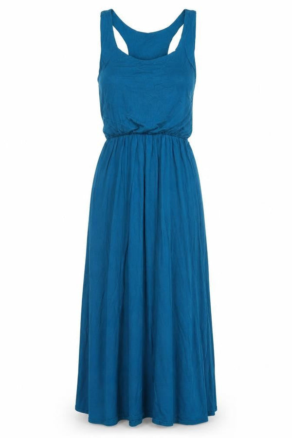 Front view of Glamour Girl women’s blue ball gown, size S
