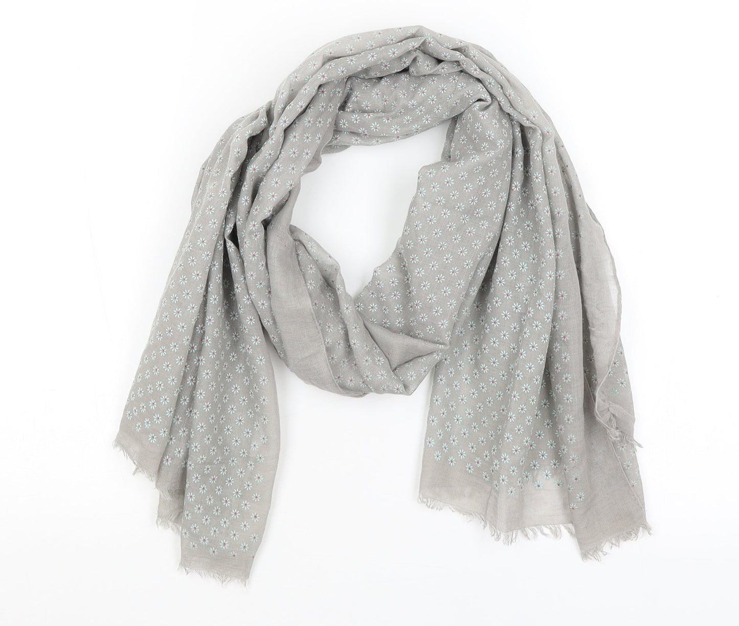 Preworn Womens Grey Floral   Scarf