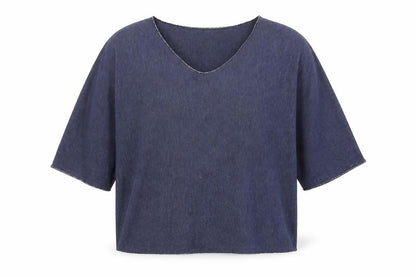 Front view of Blue Vanilla women’s blue basic t-shirt, size XL