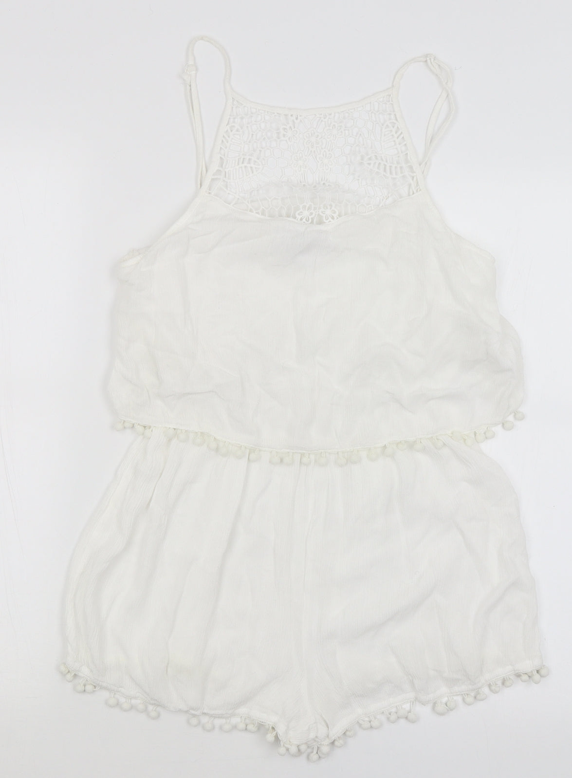 Primark Womens White   Playsuit One-Piece Size M