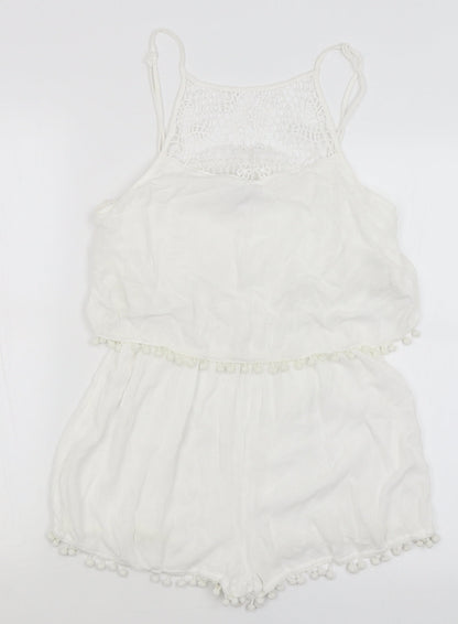 Primark Womens White   Playsuit One-Piece Size M