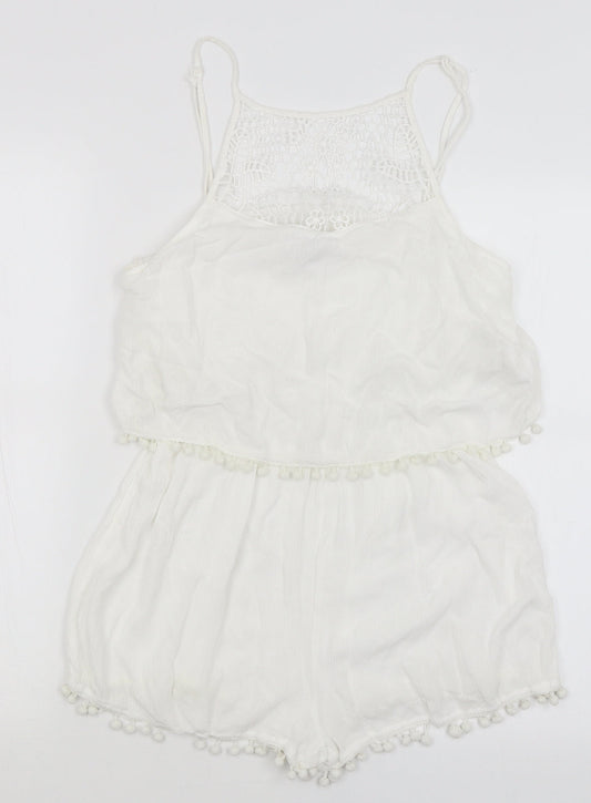 Primark Womens White   Playsuit One-Piece Size M