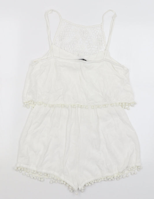Primark Womens White   Playsuit One-Piece Size M