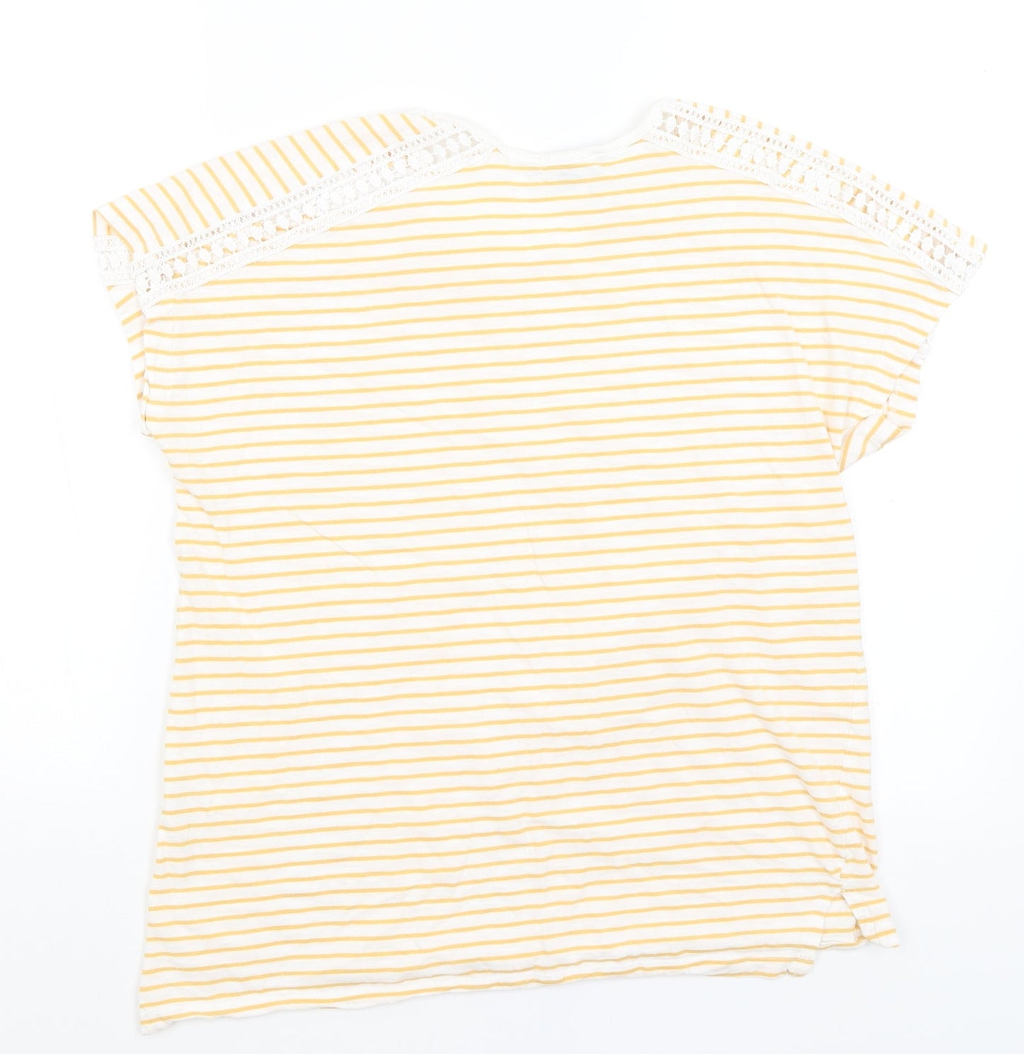 Primark Womens White Striped  Basic T-Shirt Size S