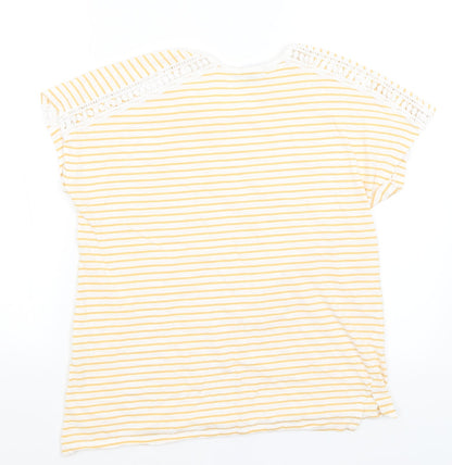 Primark Womens White Striped  Basic T-Shirt Size S