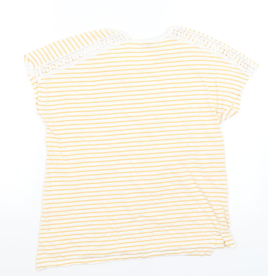 Primark Womens White Striped  Basic T-Shirt Size S