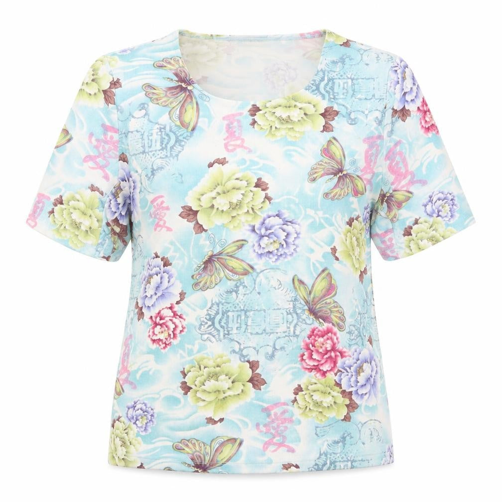 Front view of Kin & Co women’s multicoloured floral basic blouse, size L