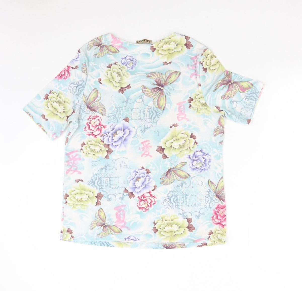 Back view of Kin & Co women’s multicoloured floral basic blouse, size L