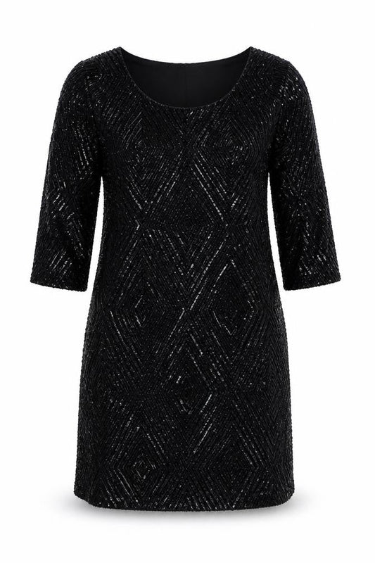Front view of Wallis women’s black shift, size UK 8