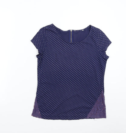 Womens UK Size M Preworn Blue Basic T-Shirt