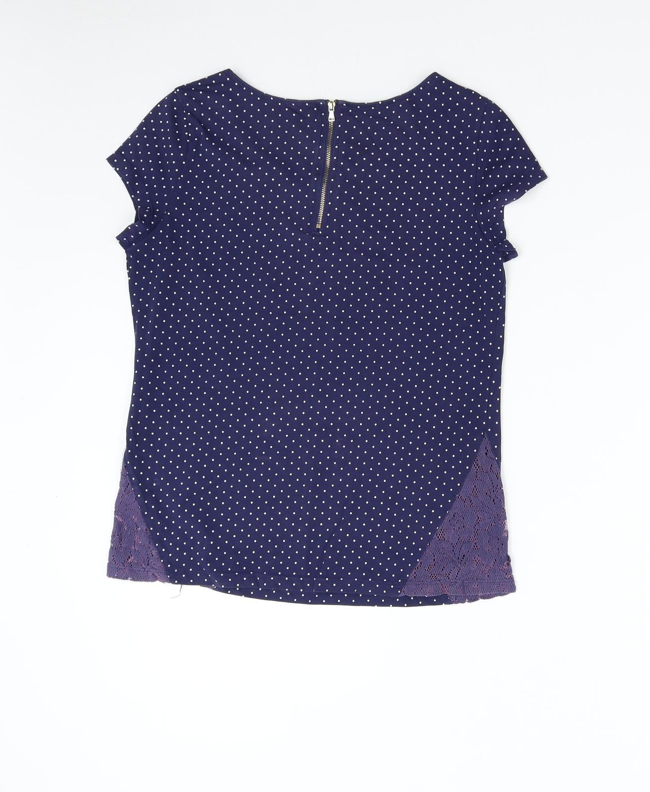 Womens UK Size M Preworn Blue Basic T-Shirt