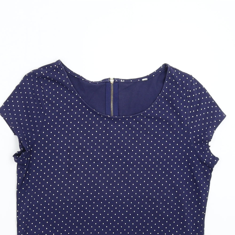 Womens UK Size M Preworn Blue Basic T-Shirt