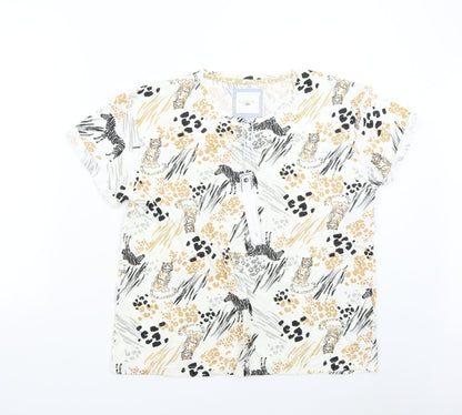 Additional front view of Dream & Lounge women’s multicoloured solid top pyjama top, size M, - safari print