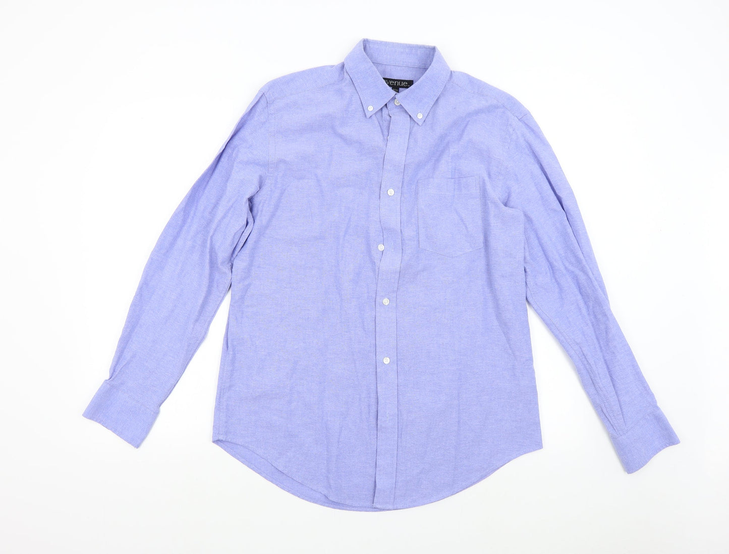 Avenue Mens Blue    Button-Up Size 15.5