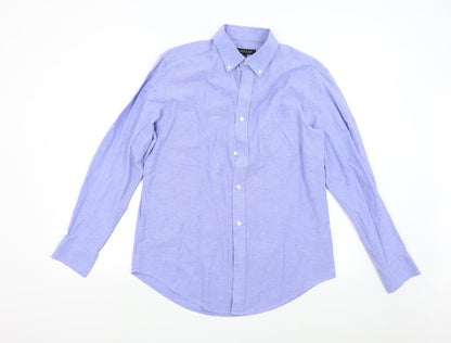 Avenue Mens Blue    Button-Up Size 15.5