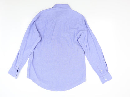 Avenue Mens Blue    Button-Up Size 15.5