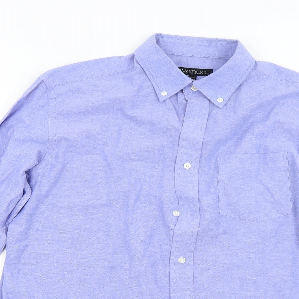 Avenue Mens Blue    Button-Up Size 15.5