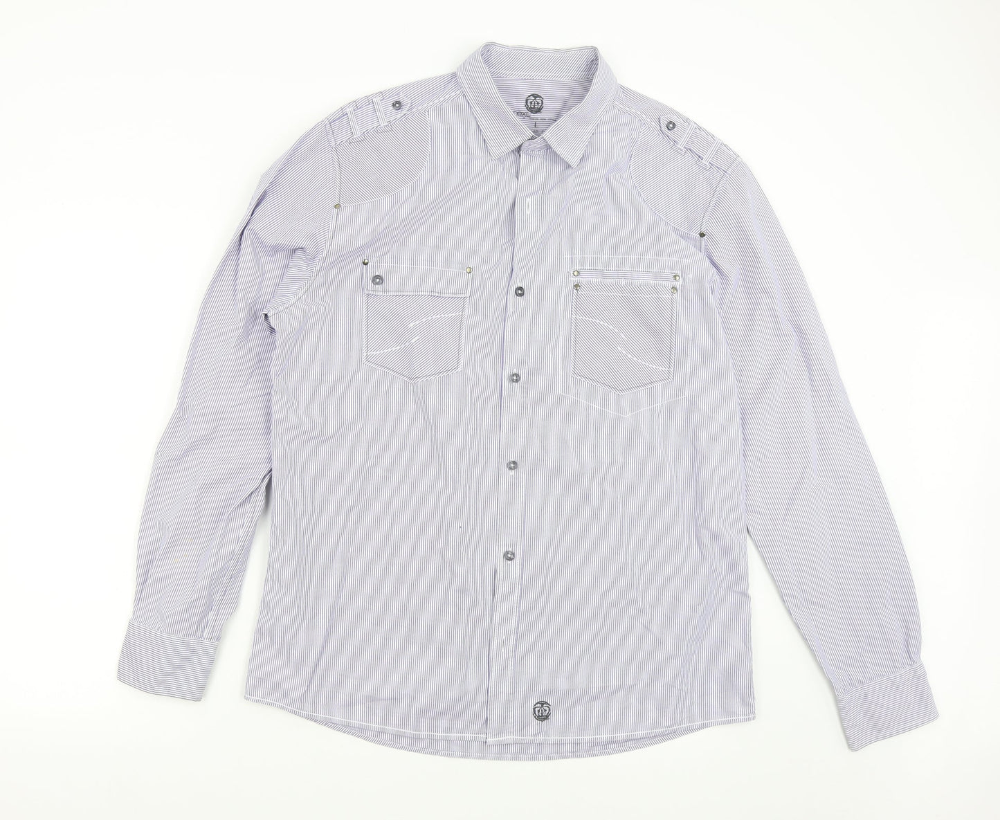 Mens UK Size L NEXT Blue  Button-Up Long Sleeve Casual Shirt
