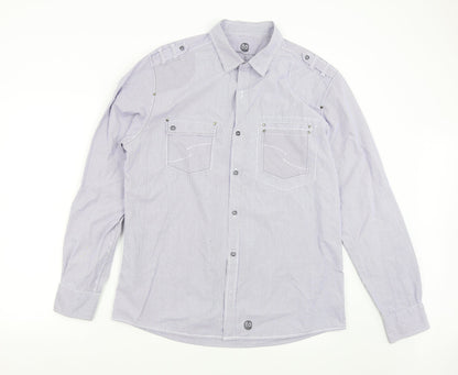 Mens UK Size L NEXT Blue  Button-Up Long Sleeve Casual Shirt