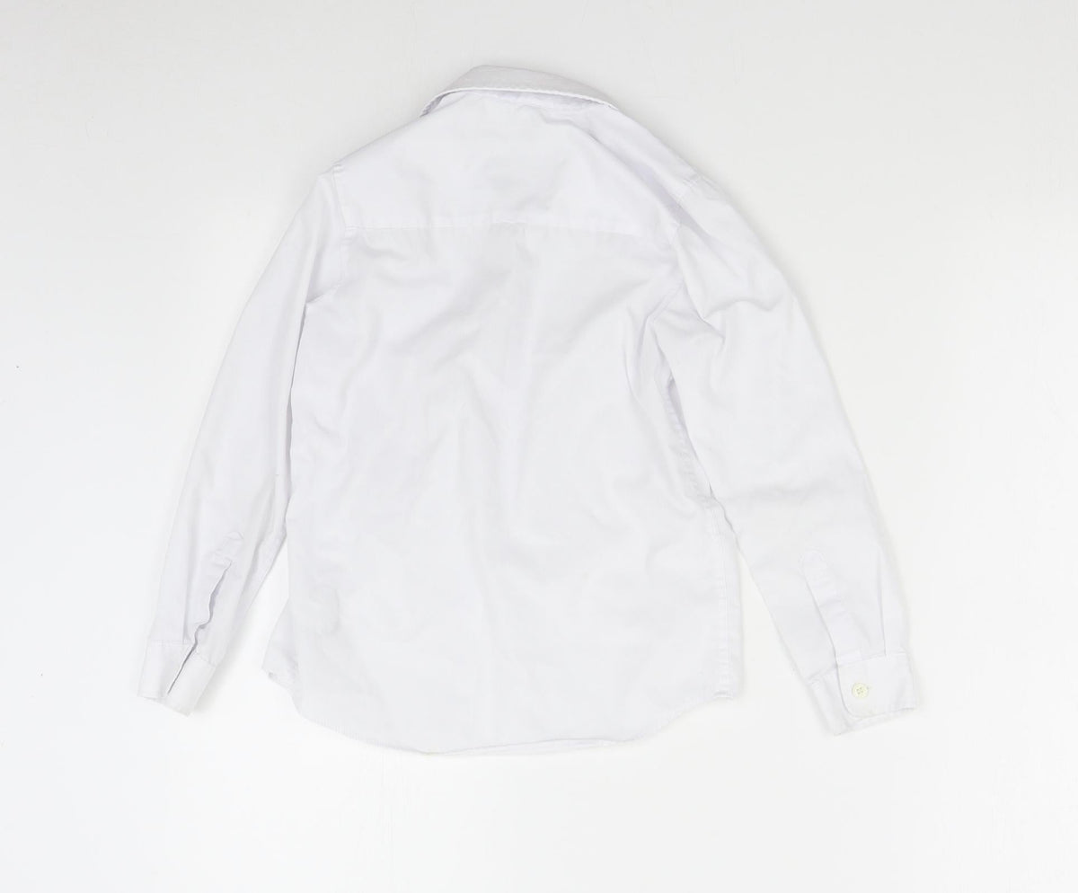 Back view of Next boys’ white basic button-up, size 8, years - school