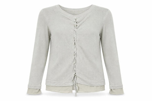 Front view of Marks & Spencer women’s gold jumper, size UK 12