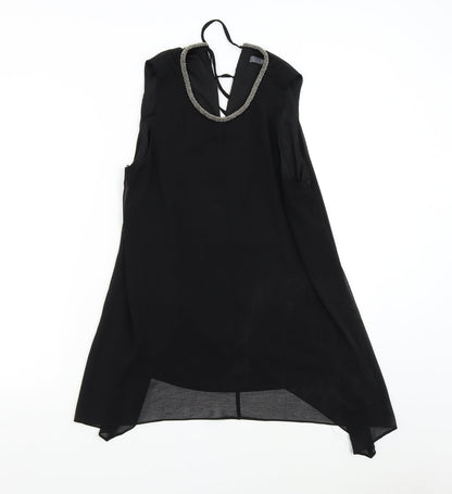 Womens UK Size 12 BHS Black Tunic Blouse
