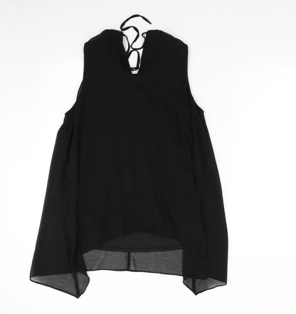 Womens UK Size 12 BHS Black Tunic Blouse