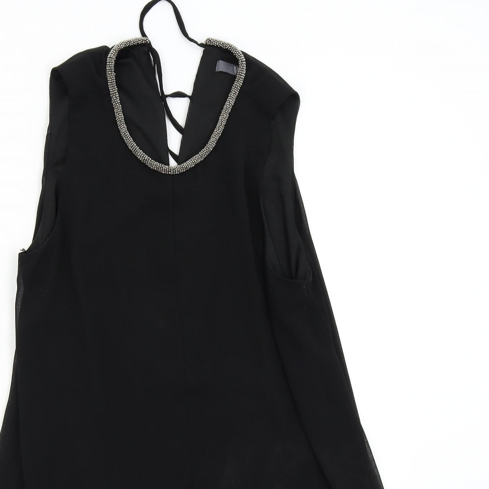 Womens UK Size 12 BHS Black Tunic Blouse
