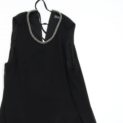 Womens UK Size 12 BHS Black Tunic Blouse