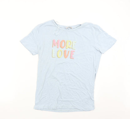 TU Womens Blue   Basic T-Shirt Size 10  - More Love